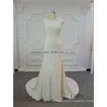 Sheer Crepe Fabric Europe Style Mermaid Wedding Gown